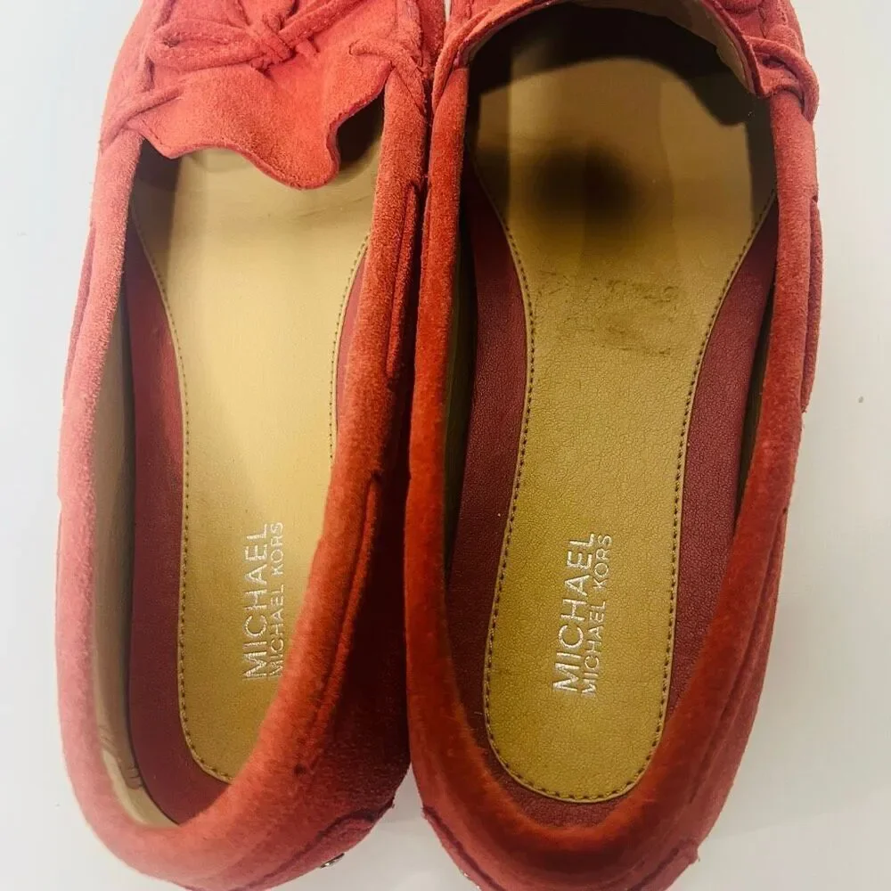 Michael Michael Kors Daisy Mocassins Suede Cinnamon Bow Loafer New but inner lin